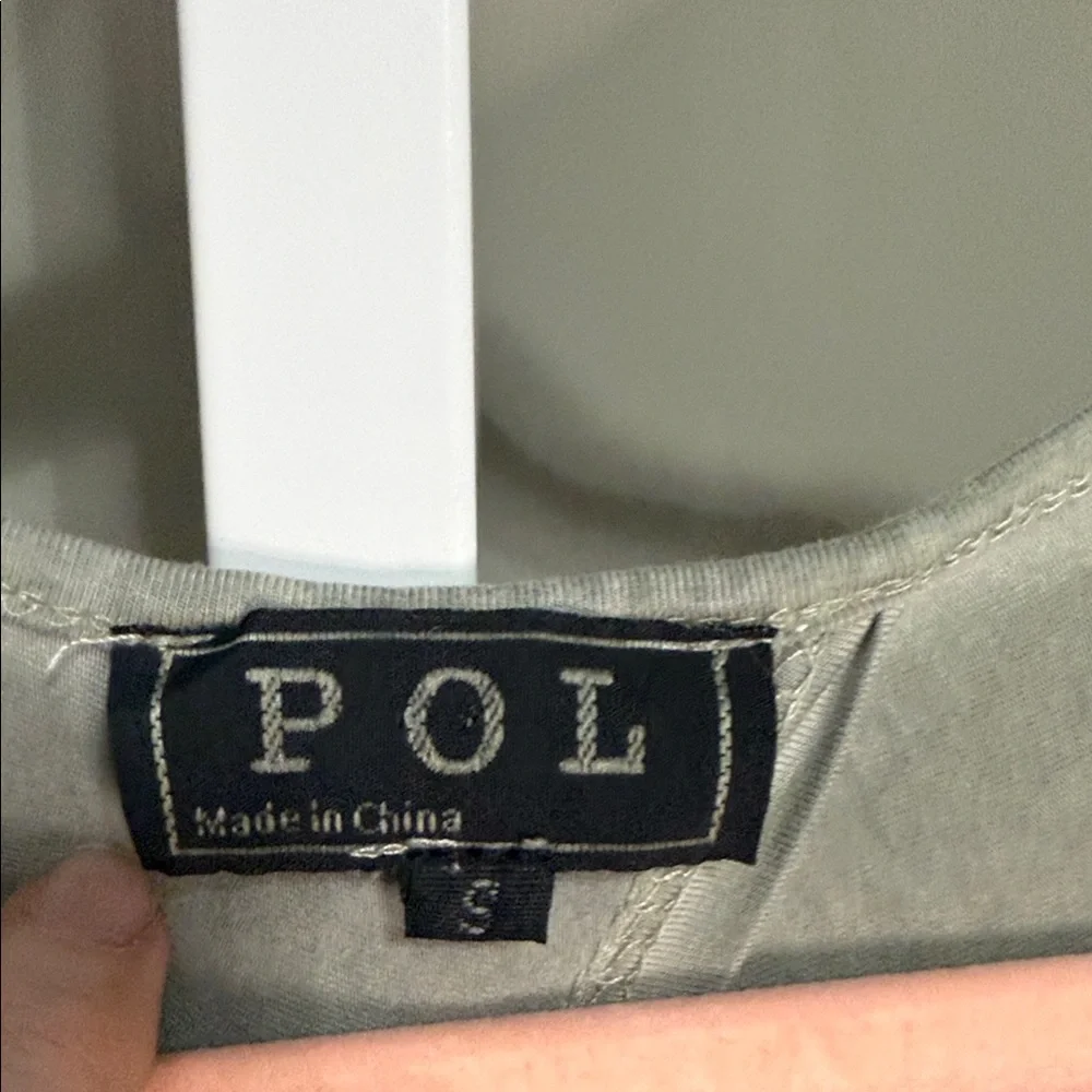 POL Embroidered Open Front Vest Size S‎ Gray Boho Festival Layering Casual